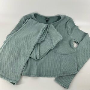 Wild Fable Ribbed Knitwear in Soft Green Small Bottom Medium Top